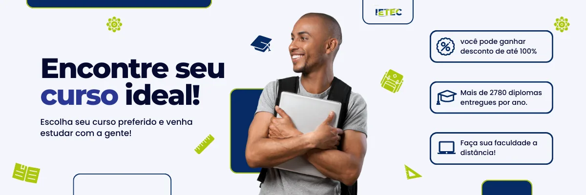 Banner institucional com chamada para os cursos da instituição